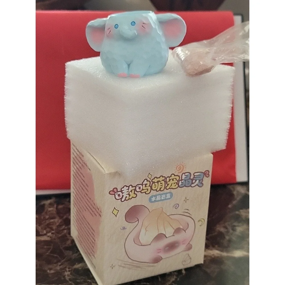 Cute Cat Pal Crystal blind box. It features small cat figurines With Stones.